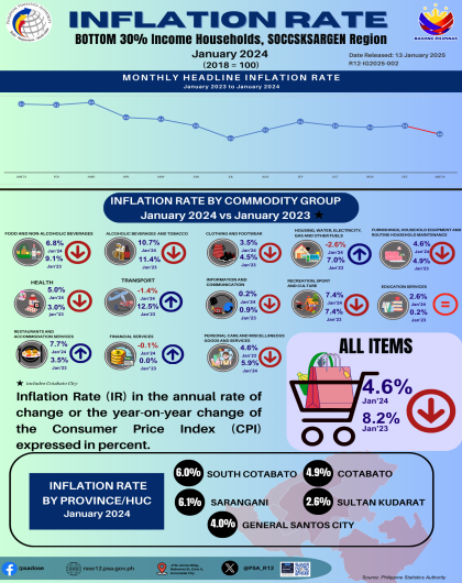 Infographics - Inflation Rate Bottom 30% Income HHs: January 2024